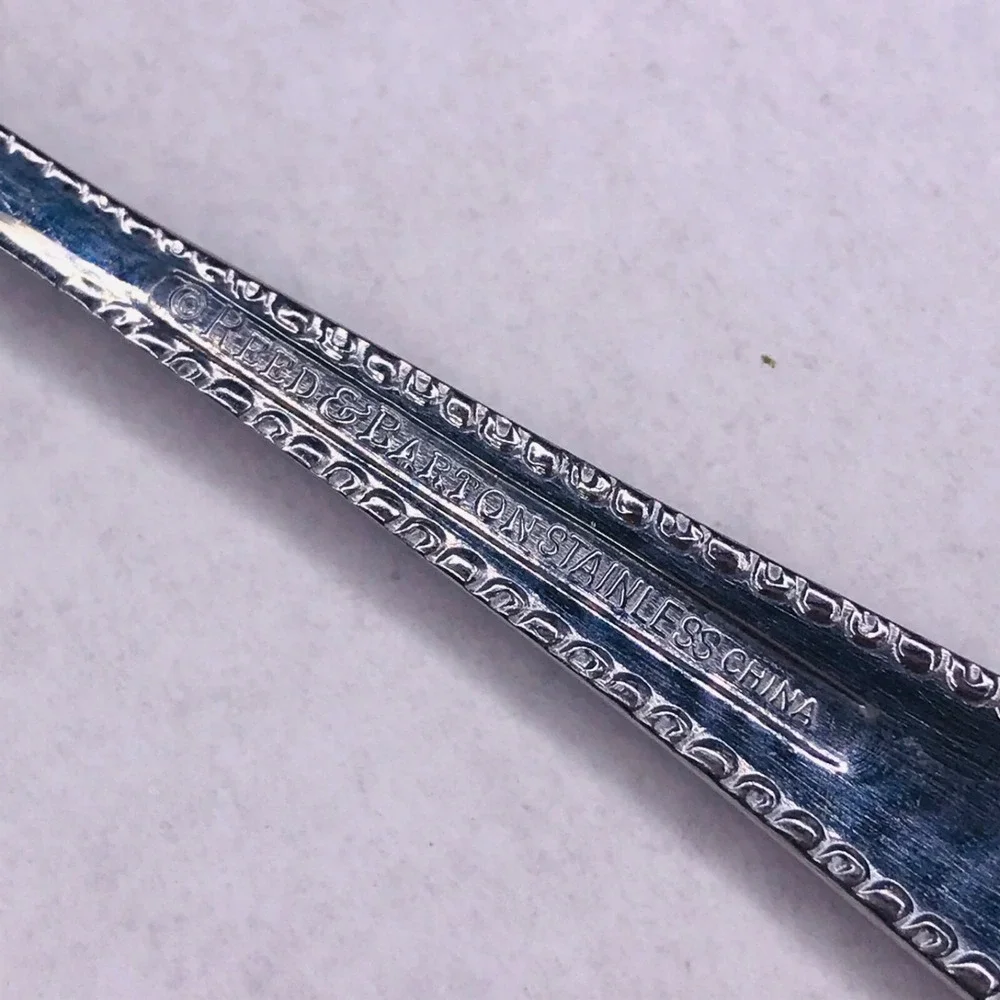 Reed & Barton Beaded Stainless Flatware Replacement Spoon‎ Dinner Fork Set 7 Pc